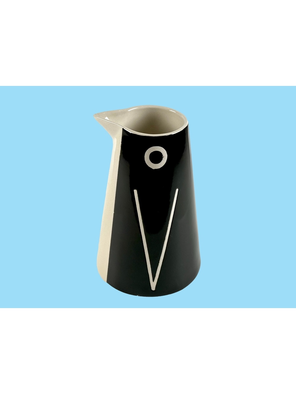 IKEA Lattsald Penguin Creamer Pitcher Black White Stoneware Kitchen Decor